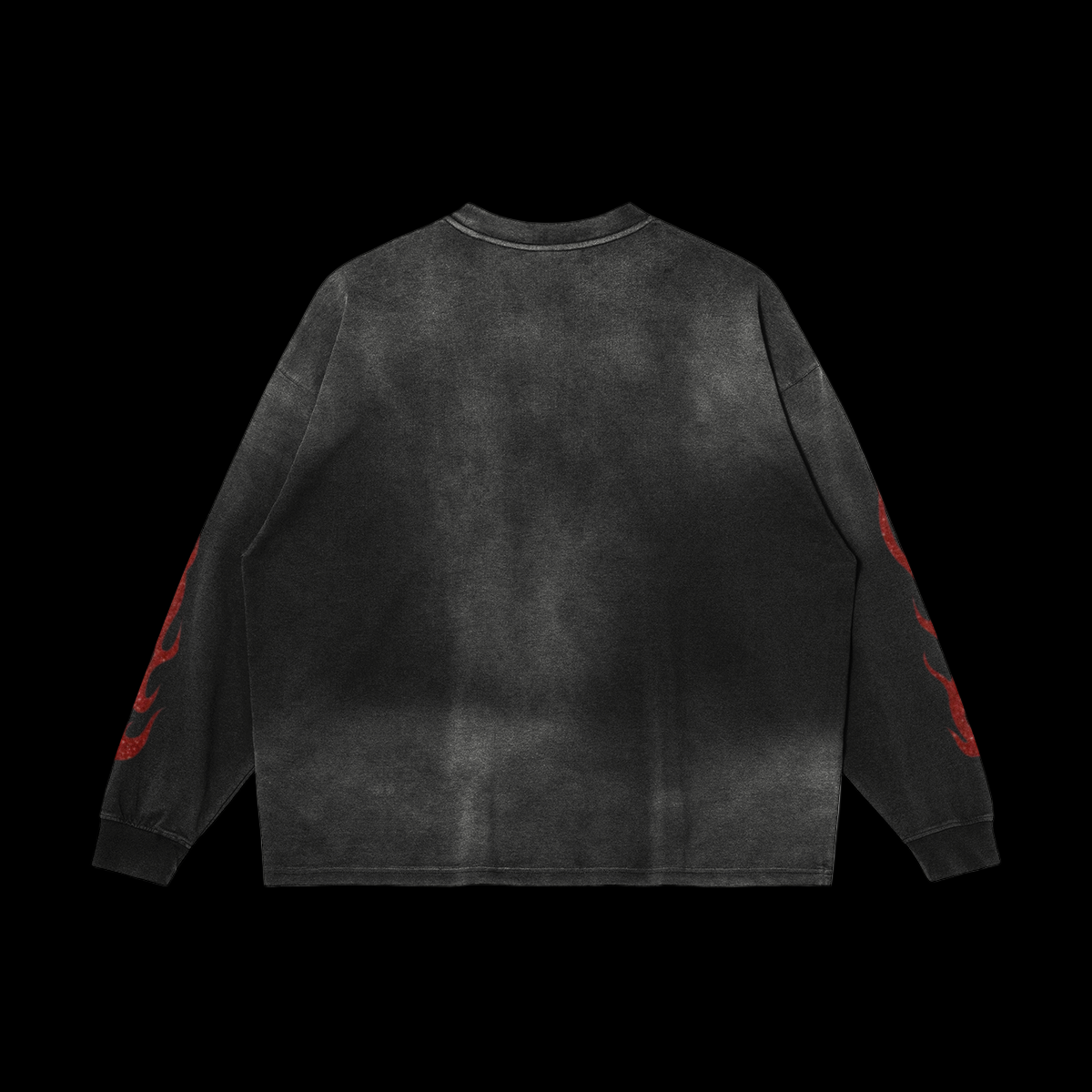 Red Flames Prints Headscarf Character Sweatshirt