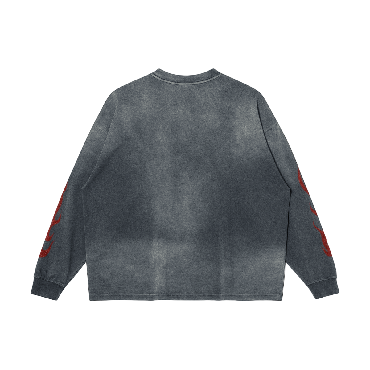 Red Flames Prints Headscarf Character Sweatshirt