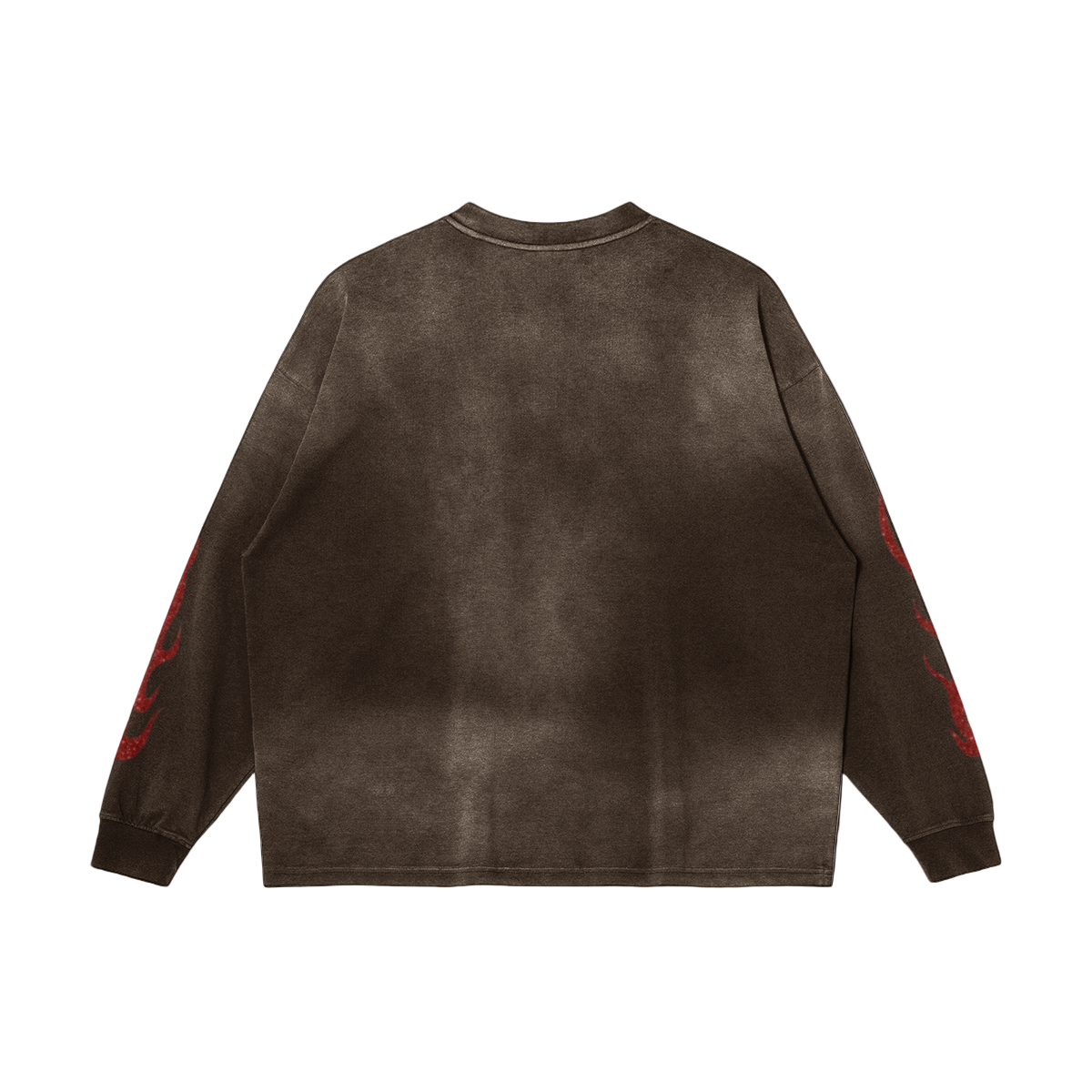 Red Flames Prints Headscarf Character Sweatshirt