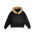 Boxy Detachable Fur Hoodie