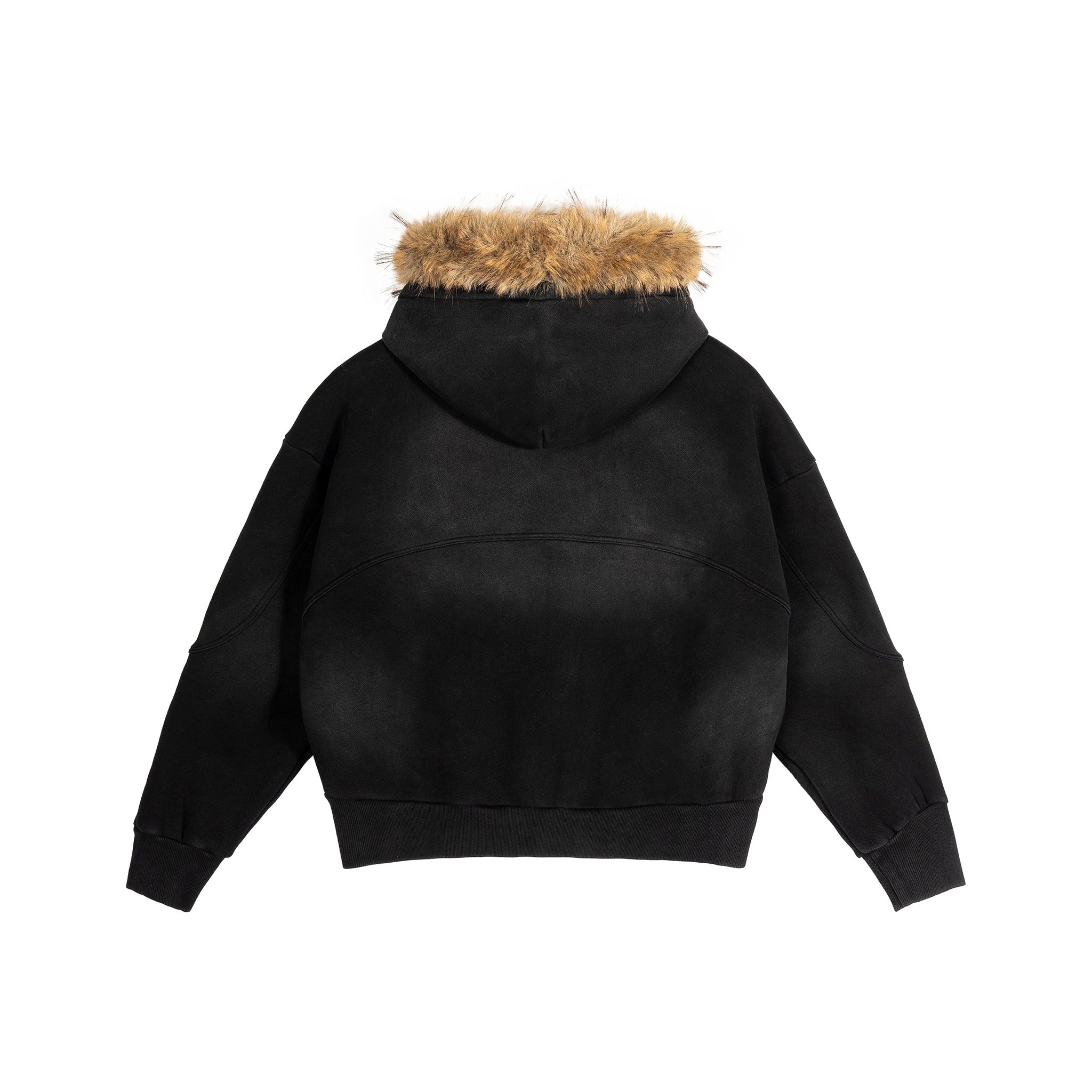 Boxy Detachable Fur Hoodie