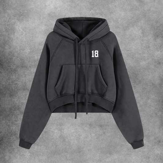 18 Cropped Zip Up Hoodie