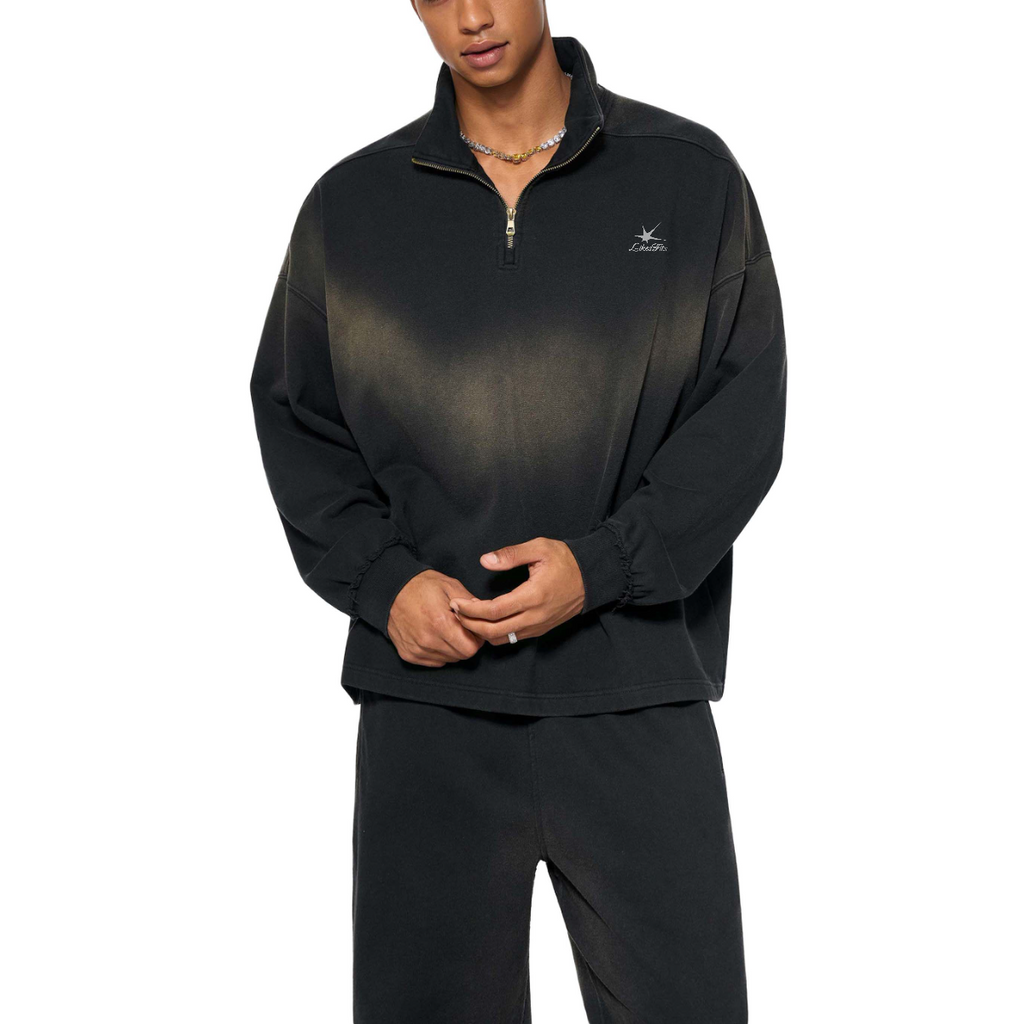 Sun Fade Quarter Zip Up Sweatshirt