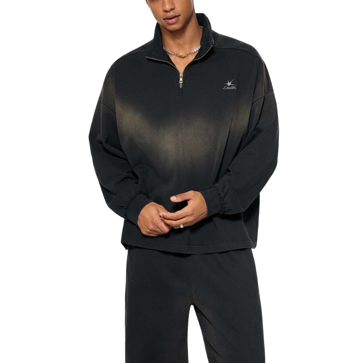 Sun Fade Quarter Zip Up Sweatshirt