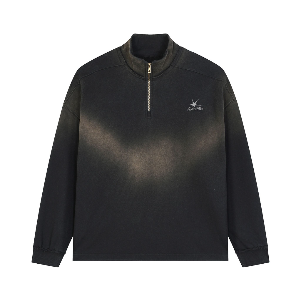 Sun Fade Quarter Zip Up Sweatshirt