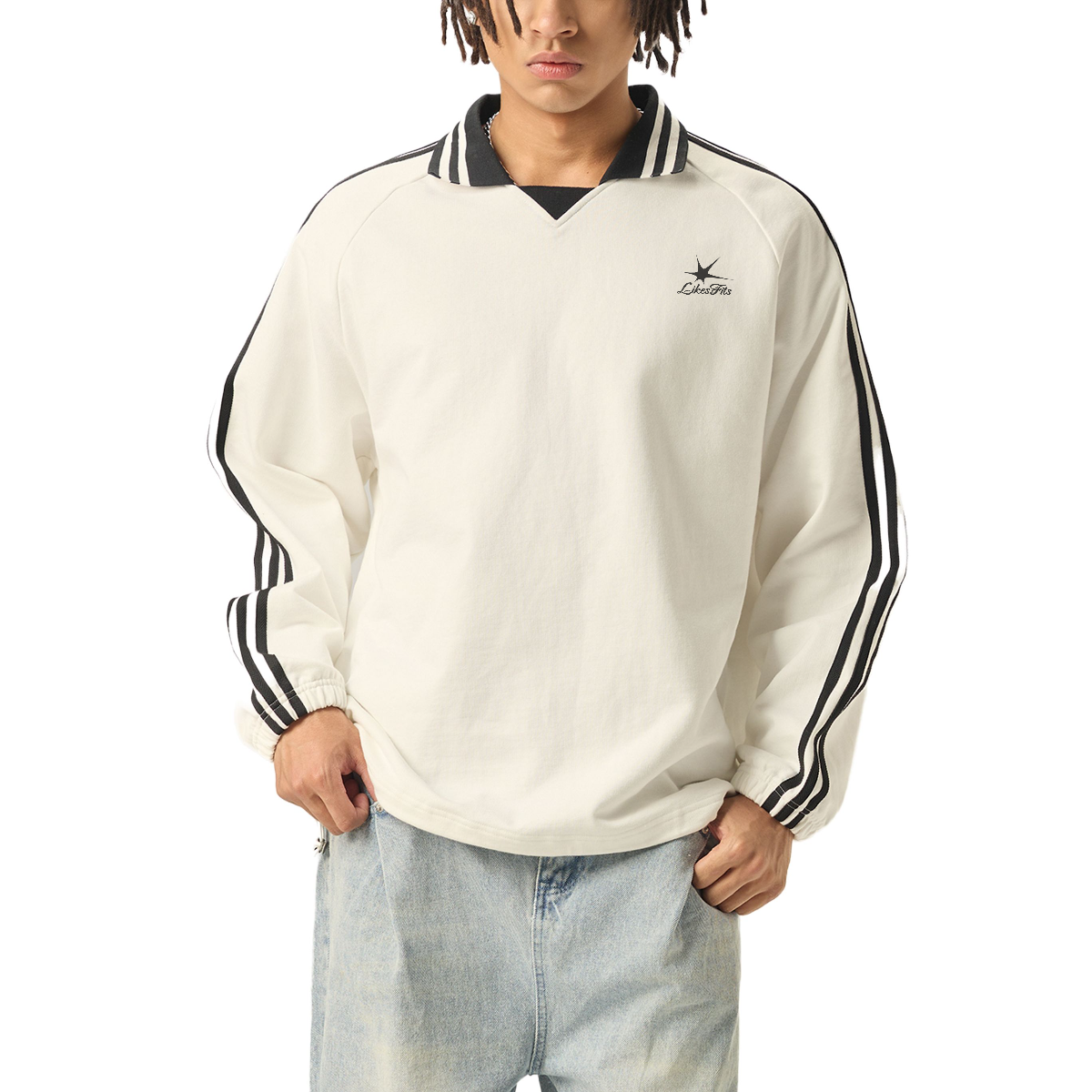 Striped Collar Sweatshirt