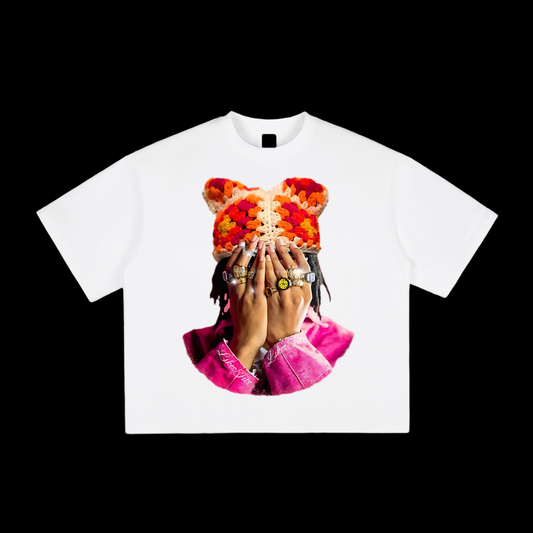 Orange & Red Kitty Hat Tee