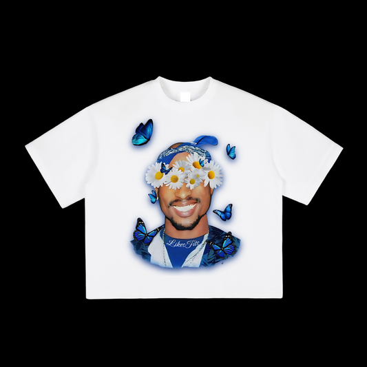 Tupac Blue Bloom Tee