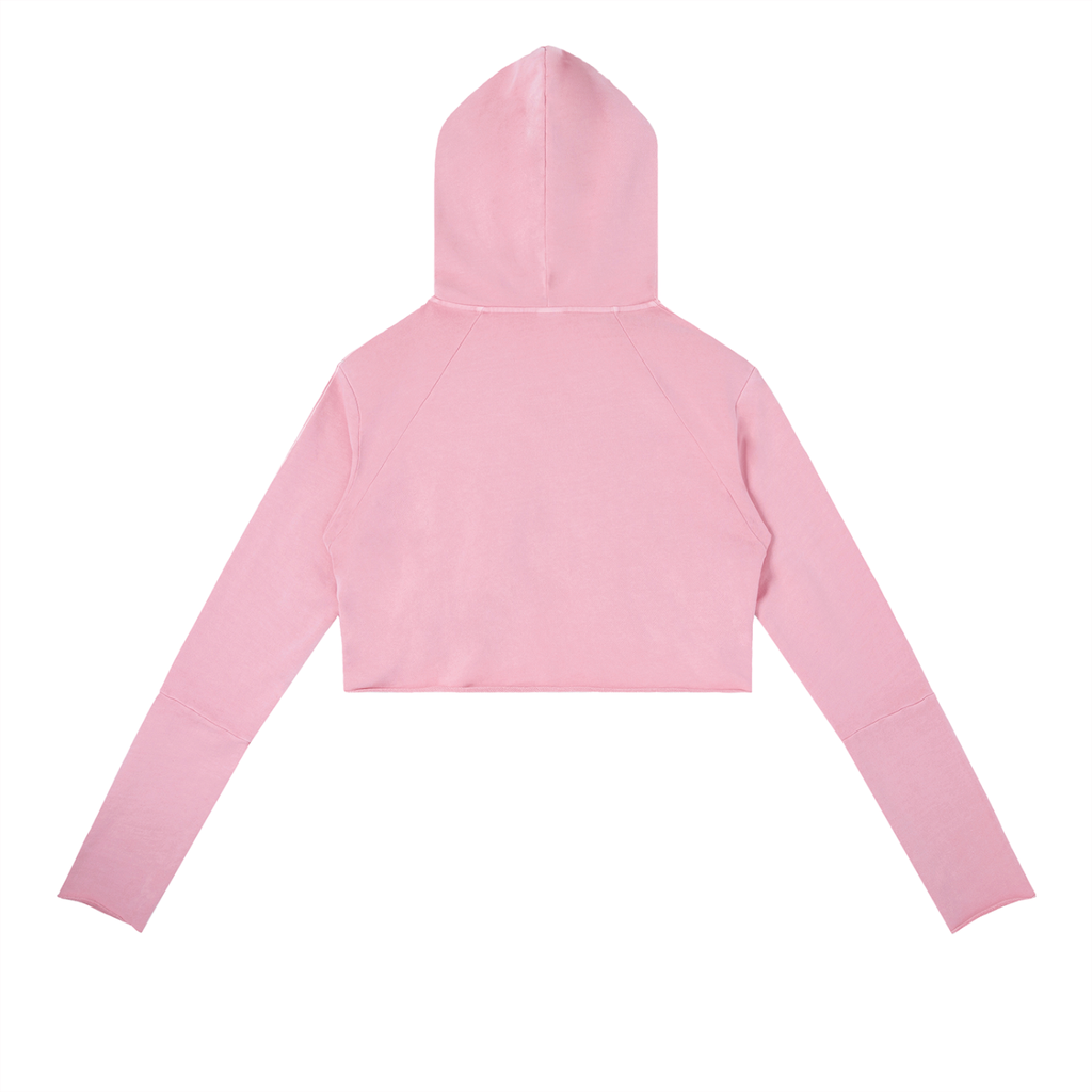Vintage Washed Cropped V-Neck Hoodie