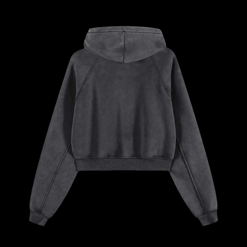 18 Cropped Zip Up Hoodie