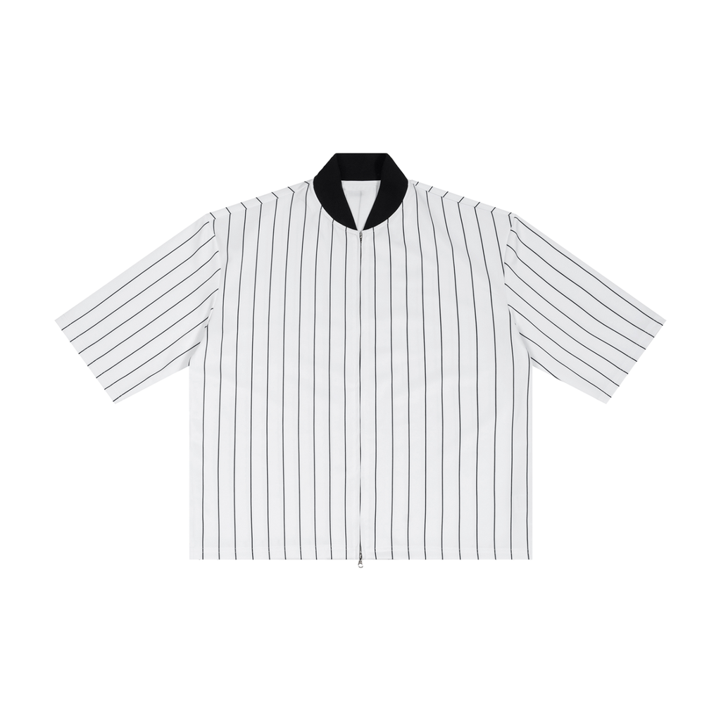 Striped Full Zip Baseball Jersey