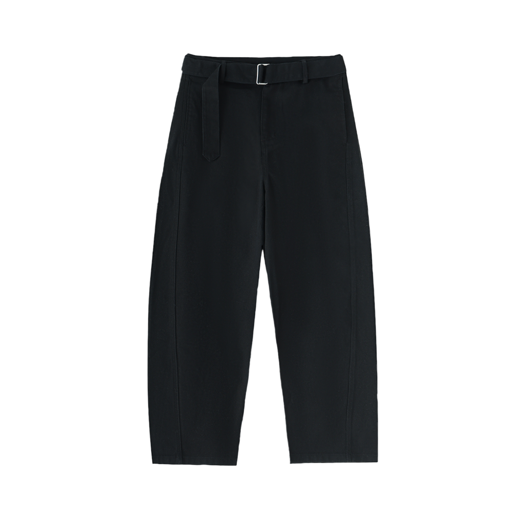 Twisted Seam Belted Curved Blade Pants