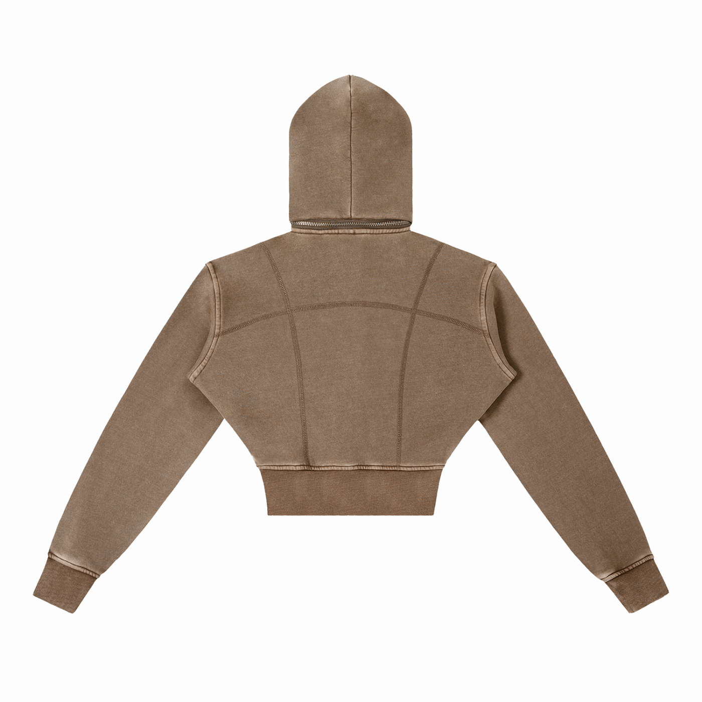 Cropped Fleece Zip Up Hoodie
