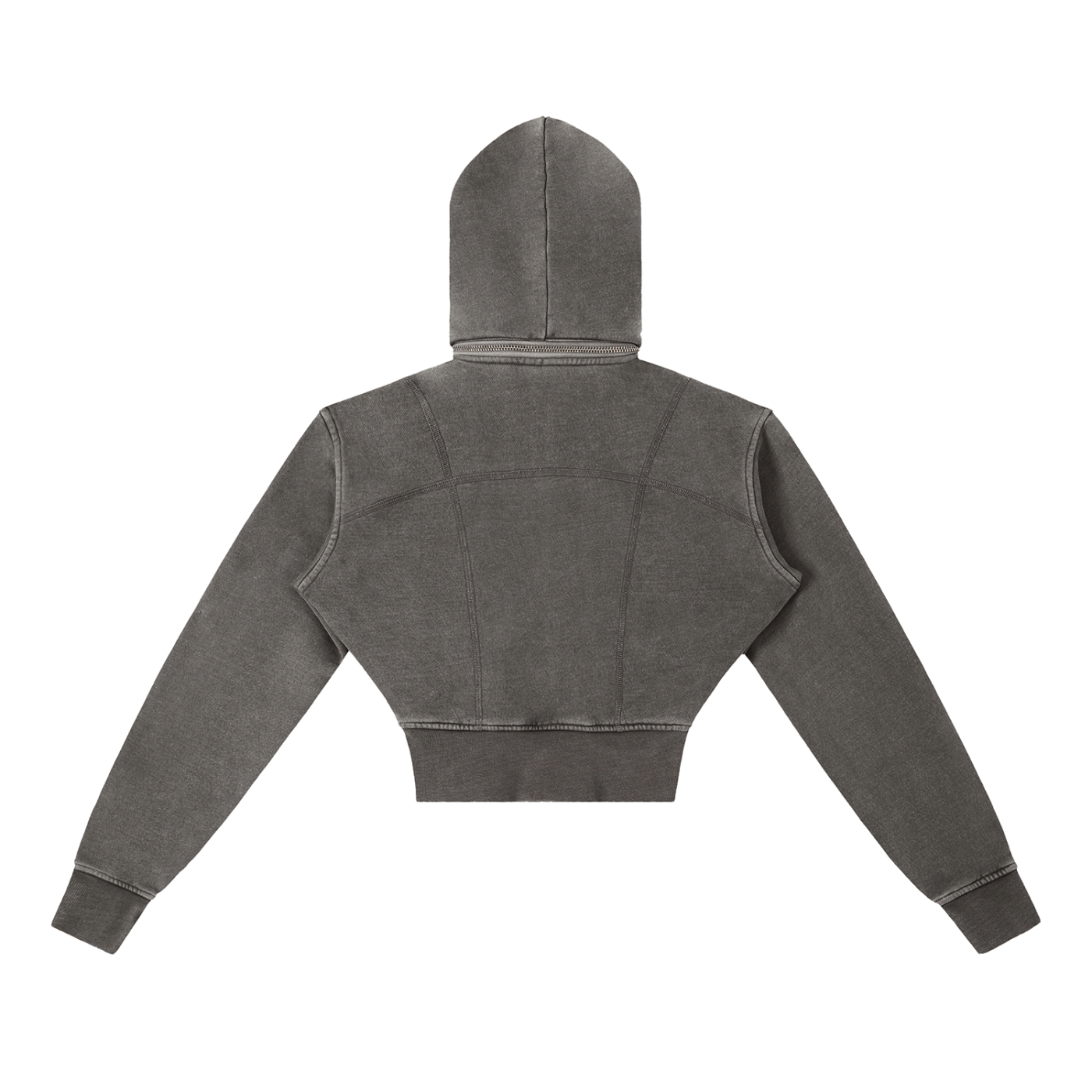 Cropped Fleece Zip Up Hoodie