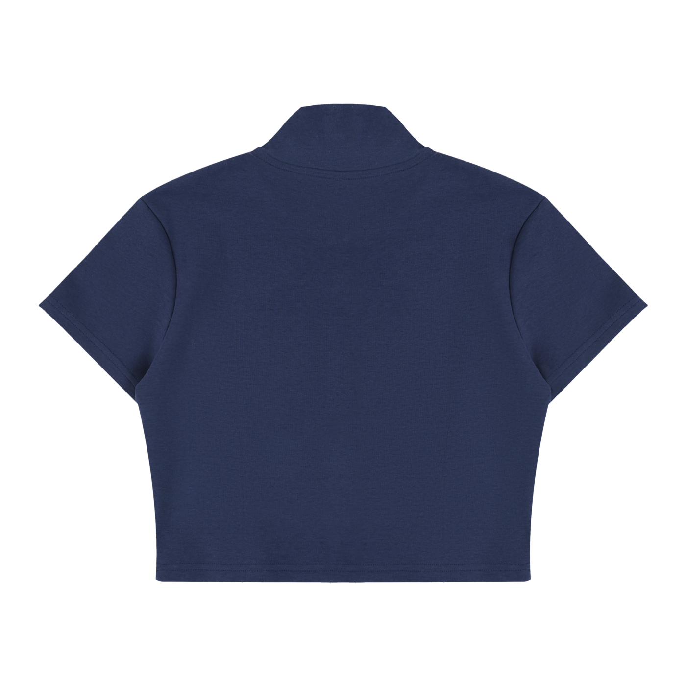 Cropped Full Zip Short Sleeve T-Shirt