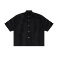 Striped Boxy Button Up Tee