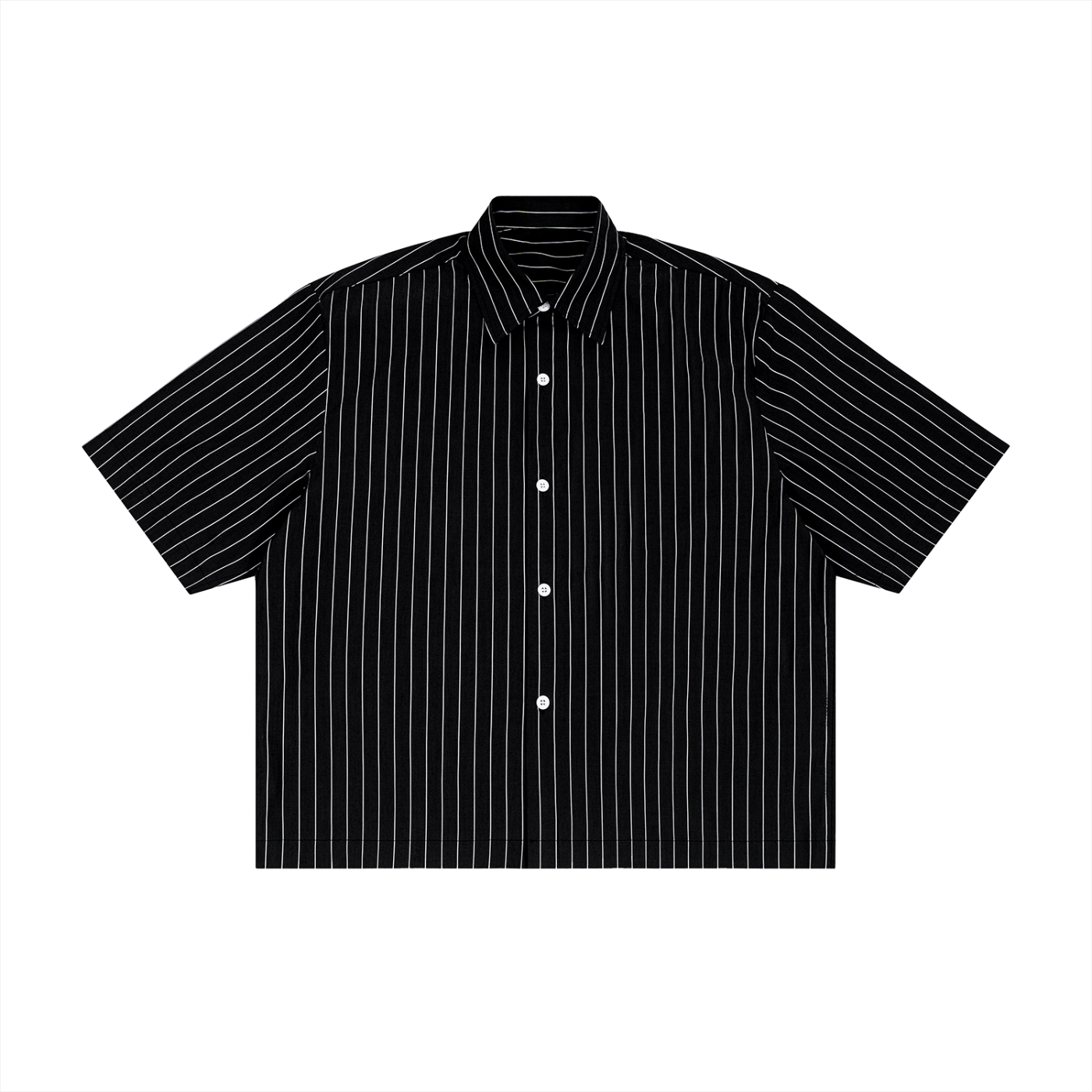 Striped Boxy Button Up Tee