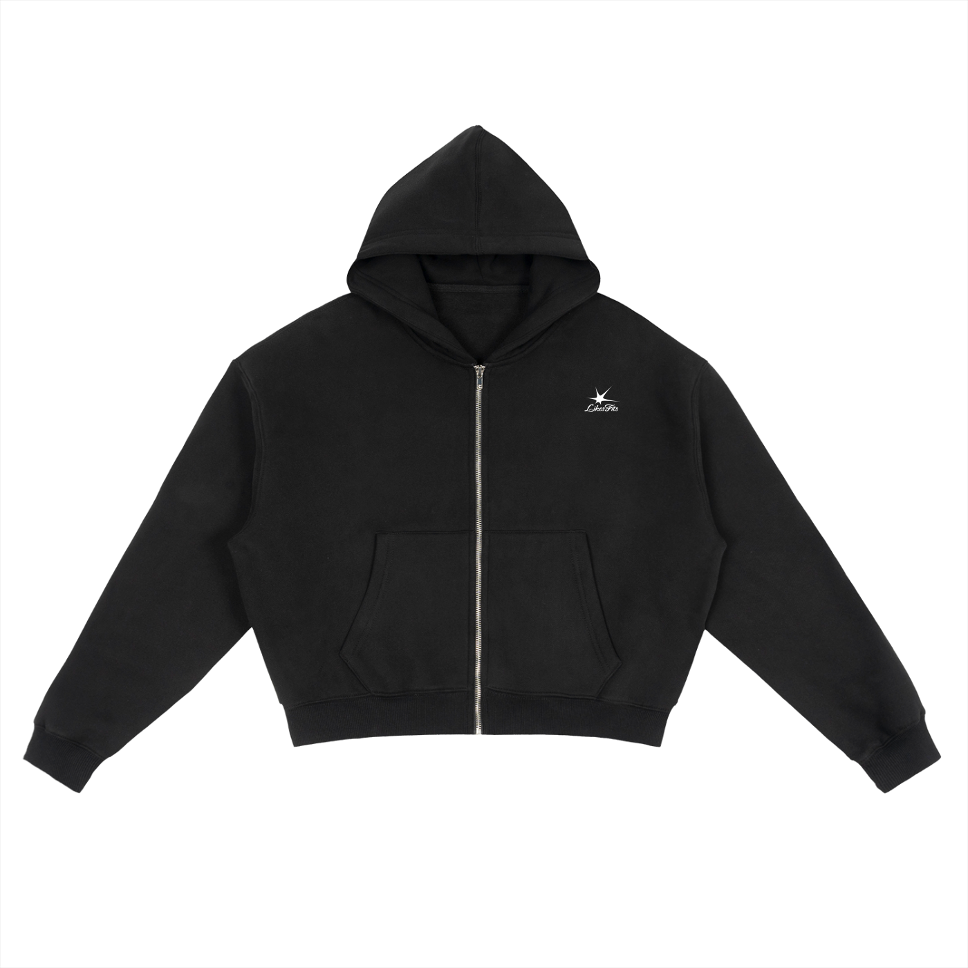 Fleece Zip Up Boxy Hoodie