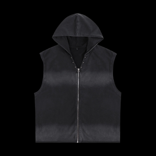 Vintage Washed Zip Up Hooded Tank