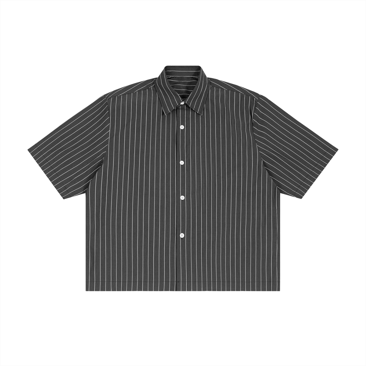 Striped Boxy Button Up Tee