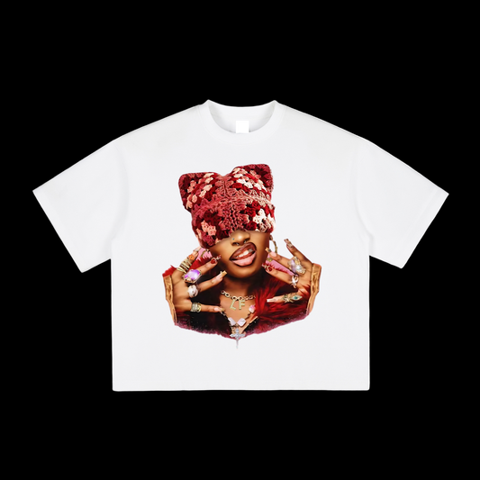 Red Kitty Hat Print Tee