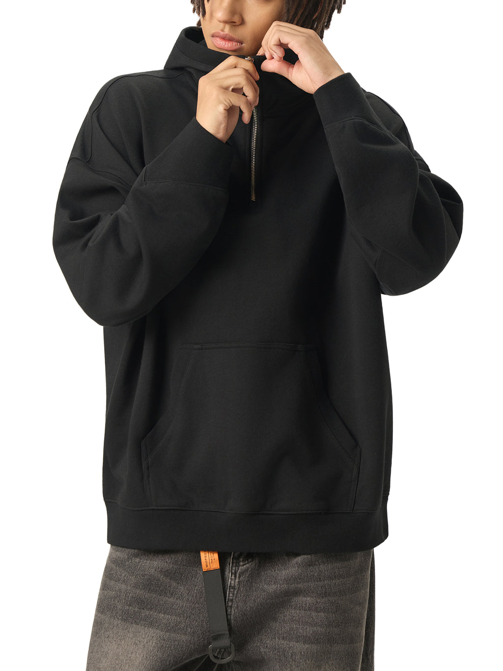 Big Hood Half Zip Fleece Hoodie