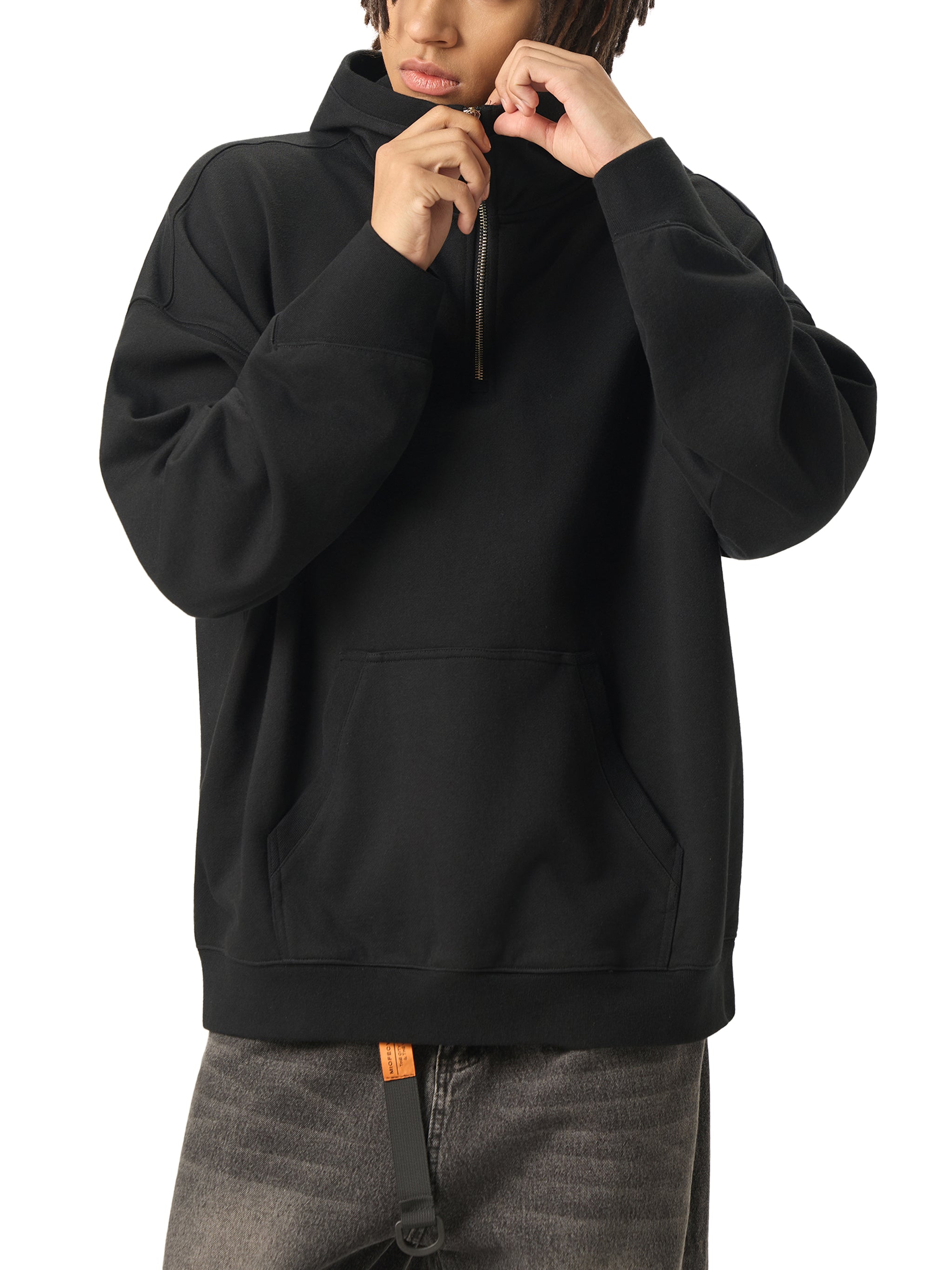 Big Hood Half Zip Fleece Hoodie