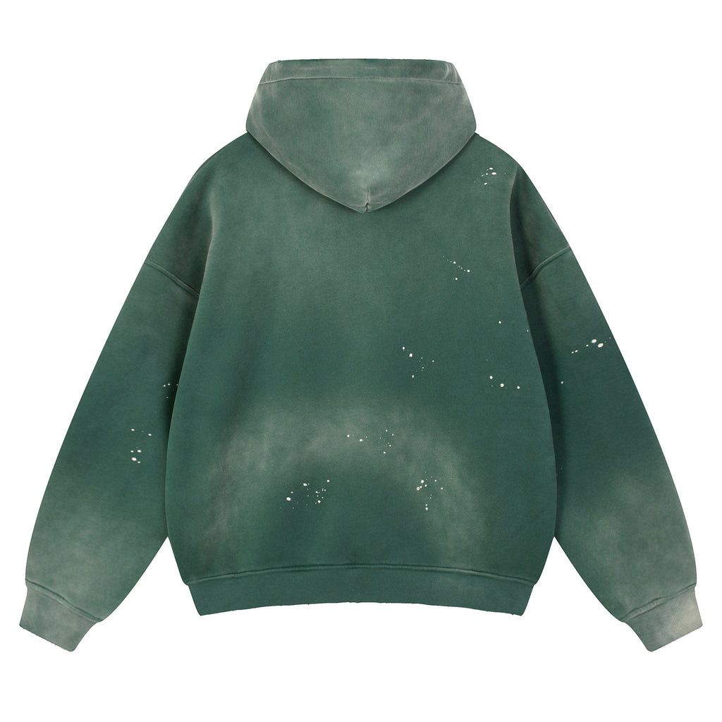 Vintage Washed Frayed Fleece Hoodie