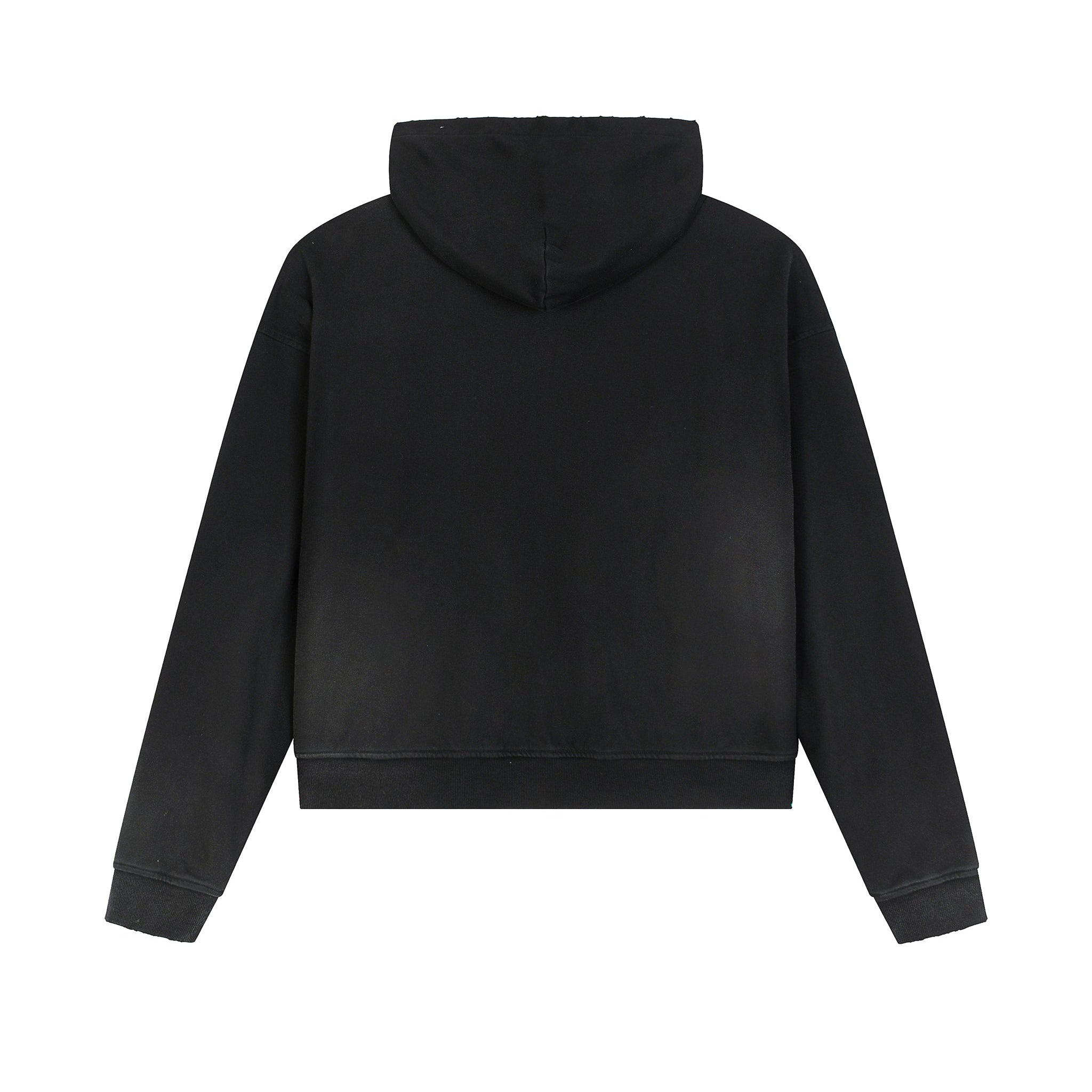 Frayed Fleece Zip Up Hoodie