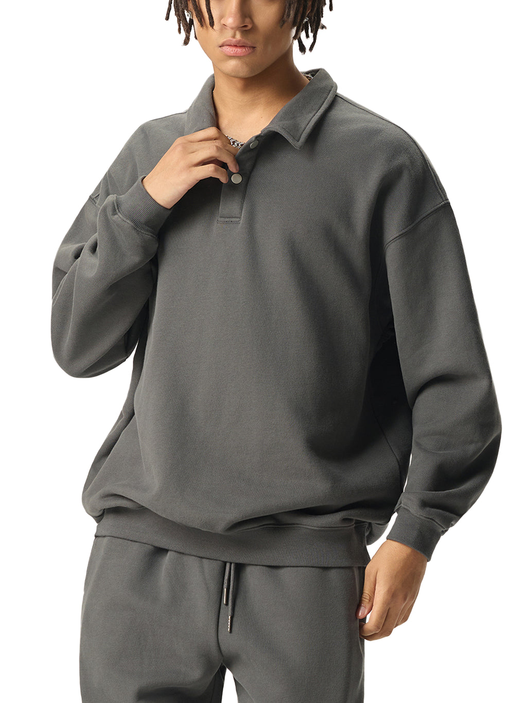 Heavyweight Polo Collar Sweatshirt