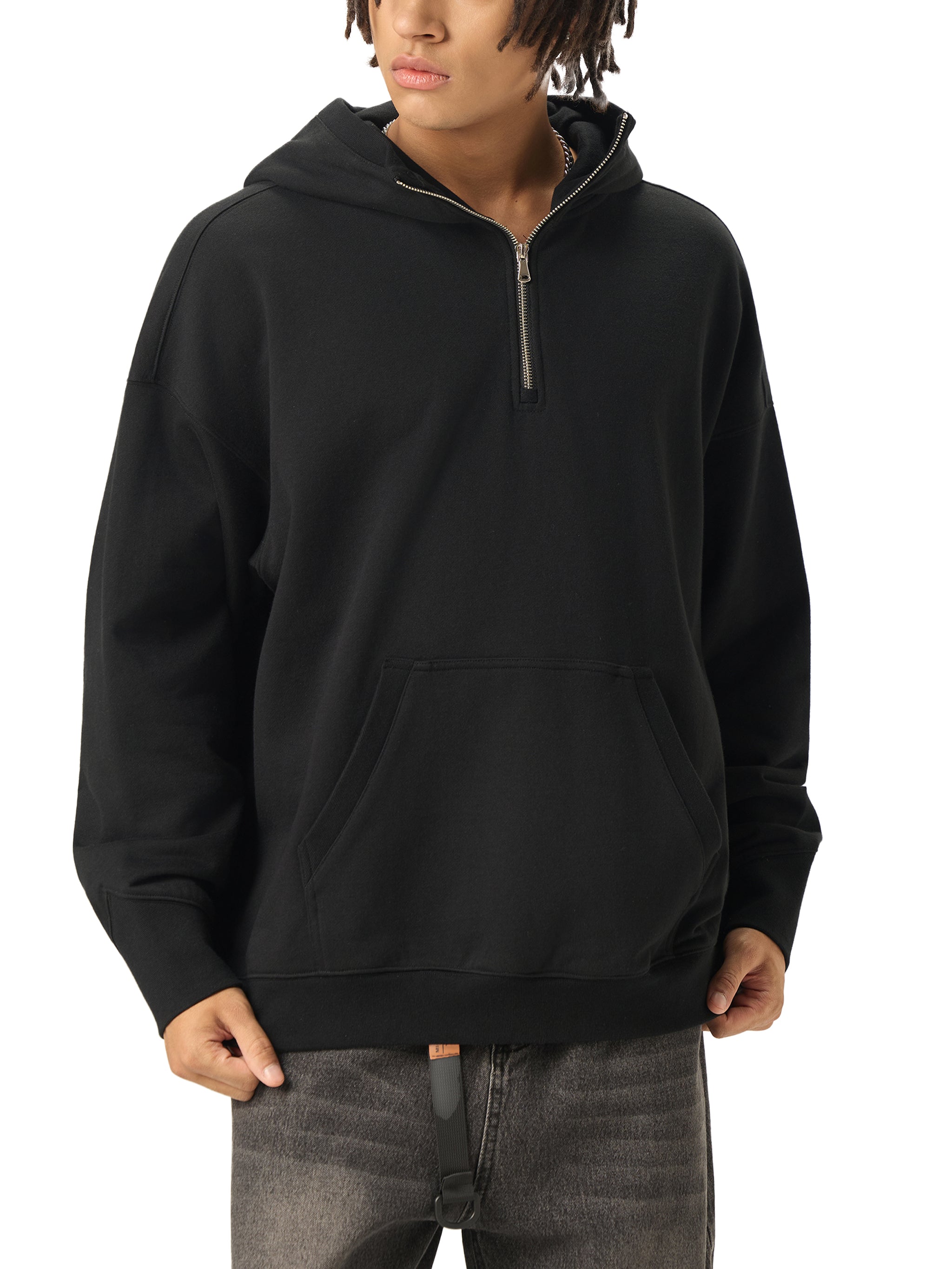 Big Hood Half Zip Fleece Hoodie