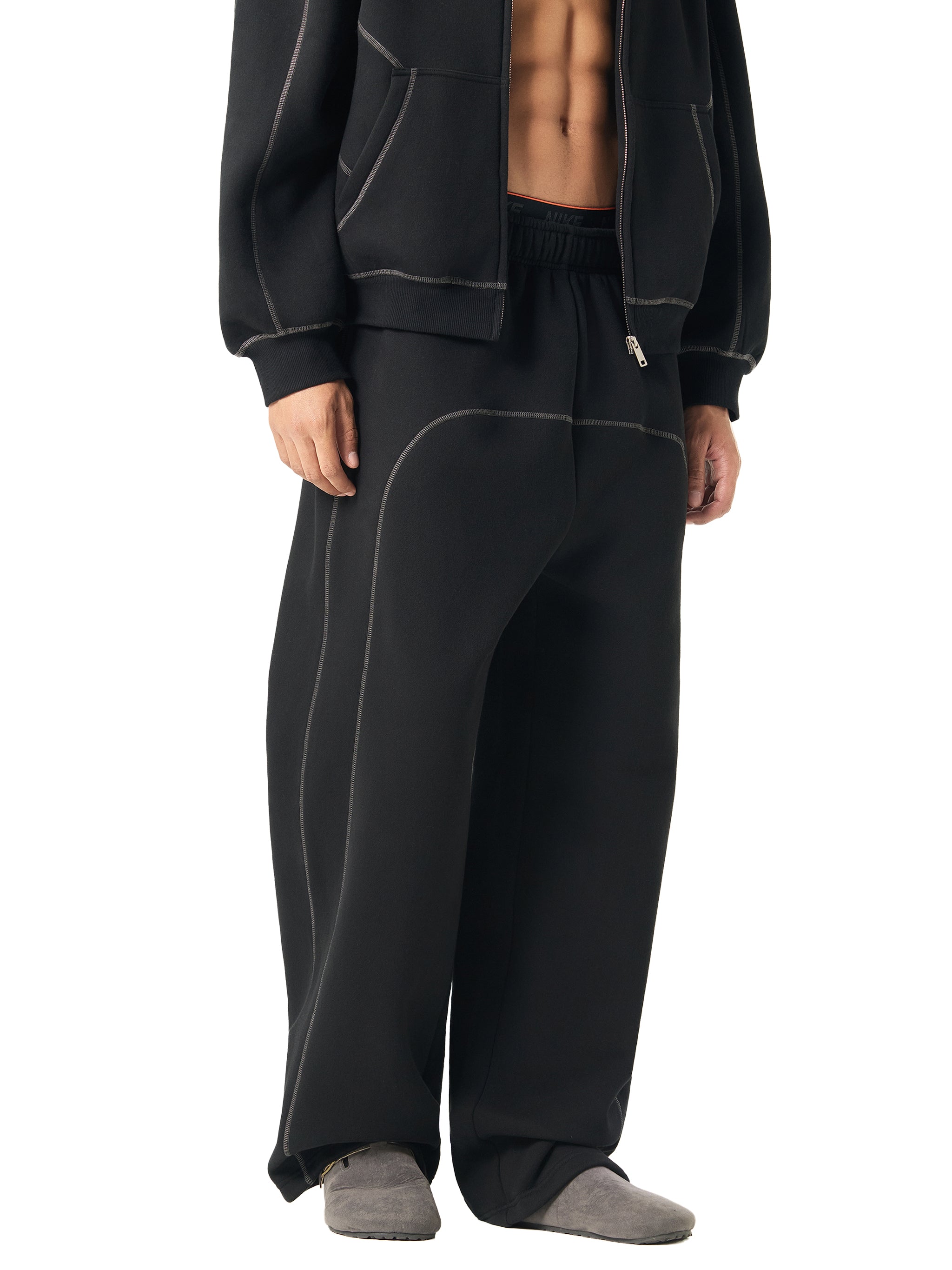 Contrast Stitched Fleece Sweatpants