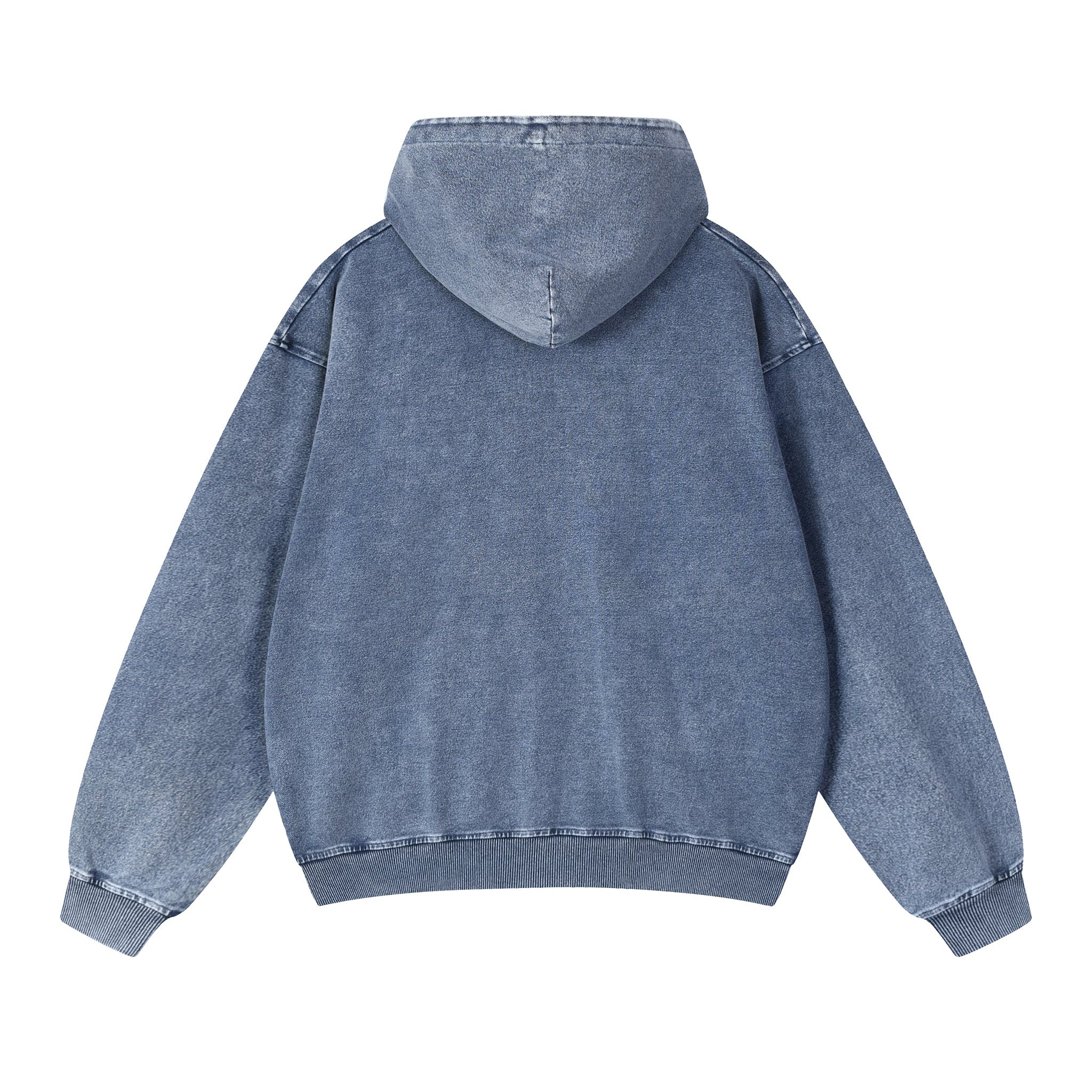 Snow Wash Oversized Zip-Up Hoodie