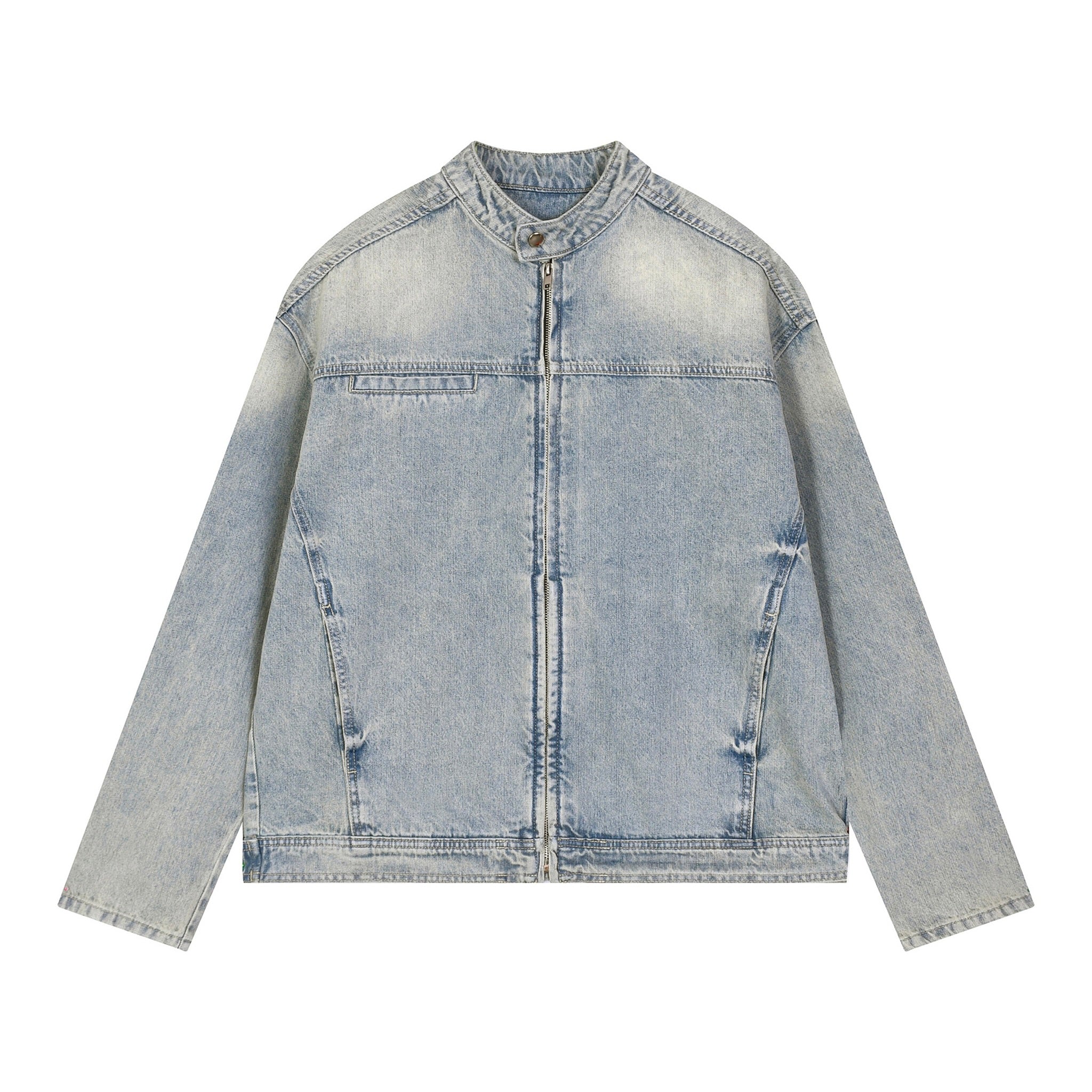 Vintage Wash Zip Denim Jacket