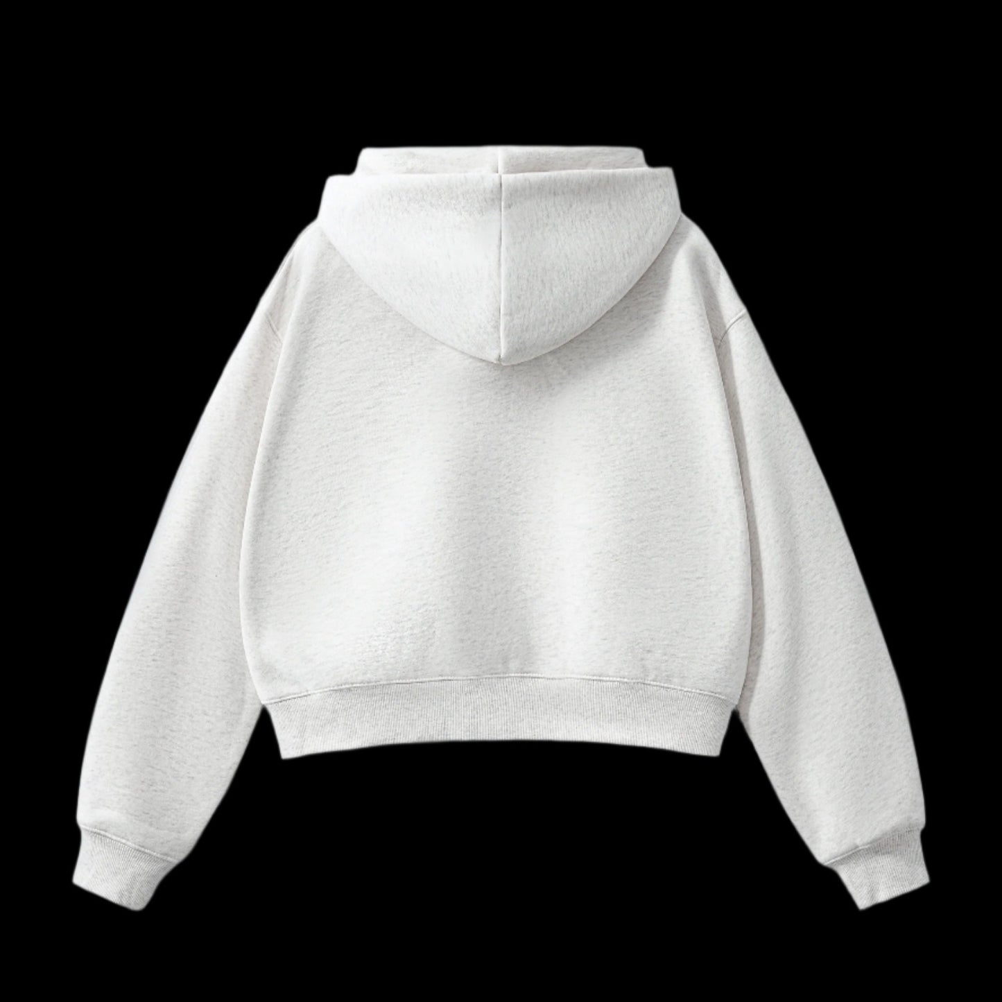 Fleeced Zip Up Cropped Hoodie
