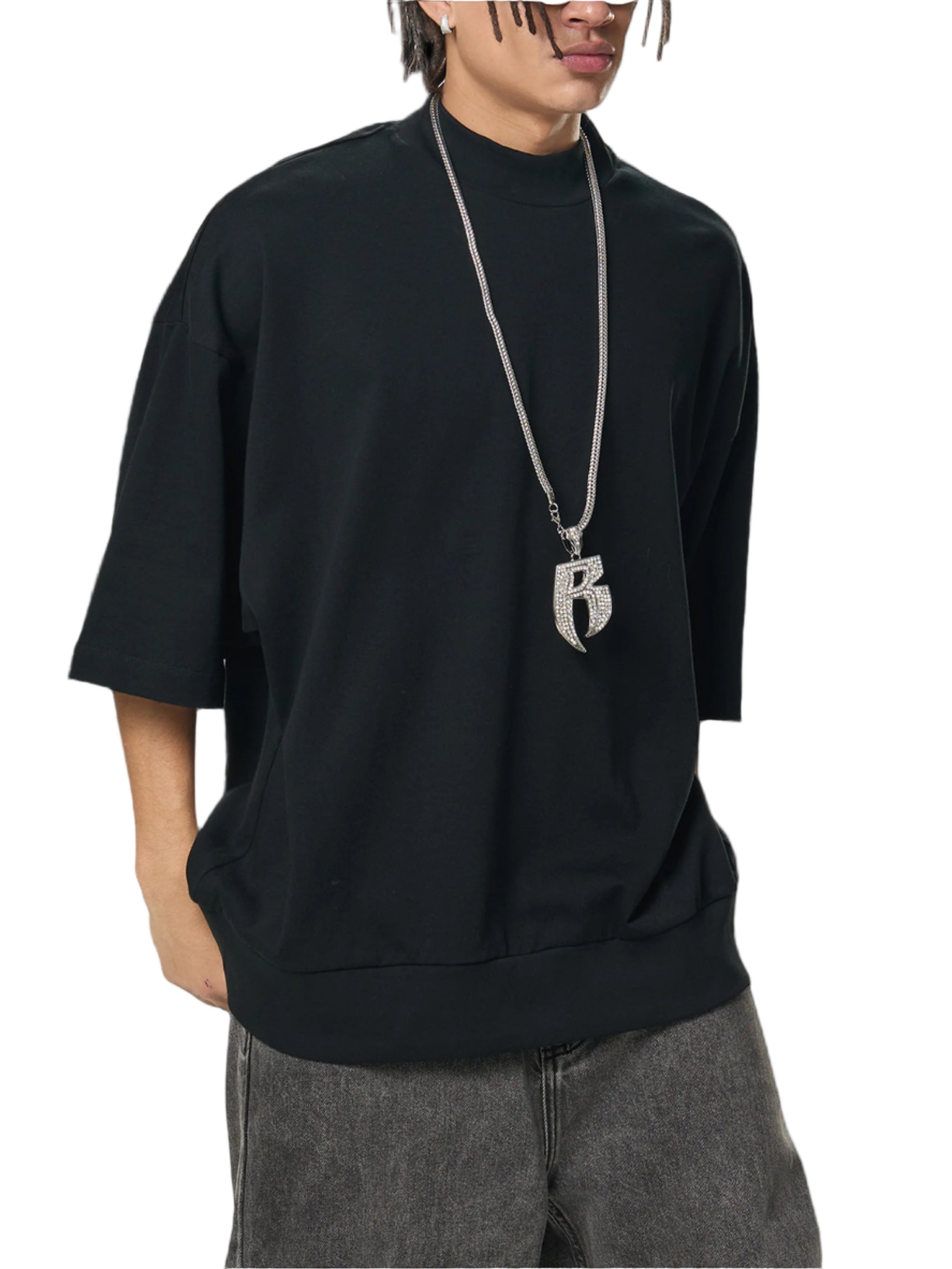 Heavyweight Oversized Mock Neck T-Shirt