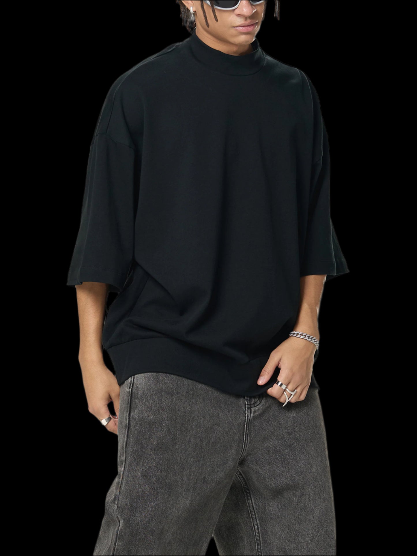 Heavyweight Oversized Mock Neck T-Shirt