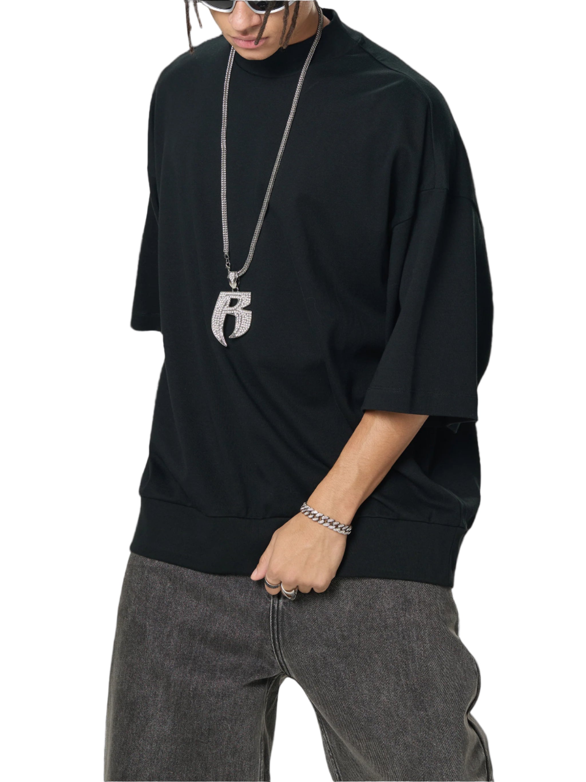 Heavyweight Oversized Mock Neck T-Shirt