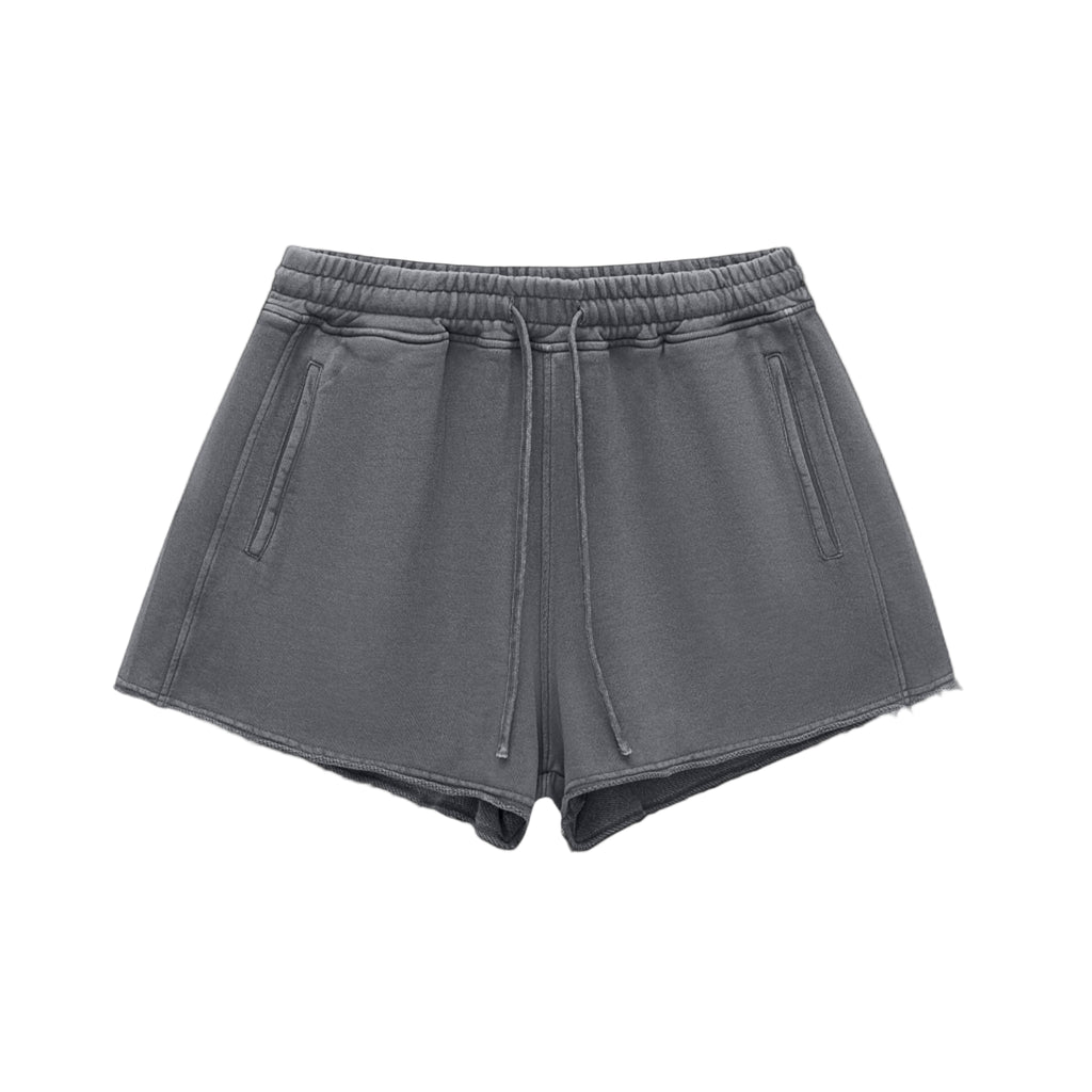 Snow Washed Drawstring Shorts