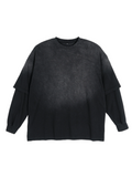 Sunfade Hand Frayed Faux Two Piece T-Shirt