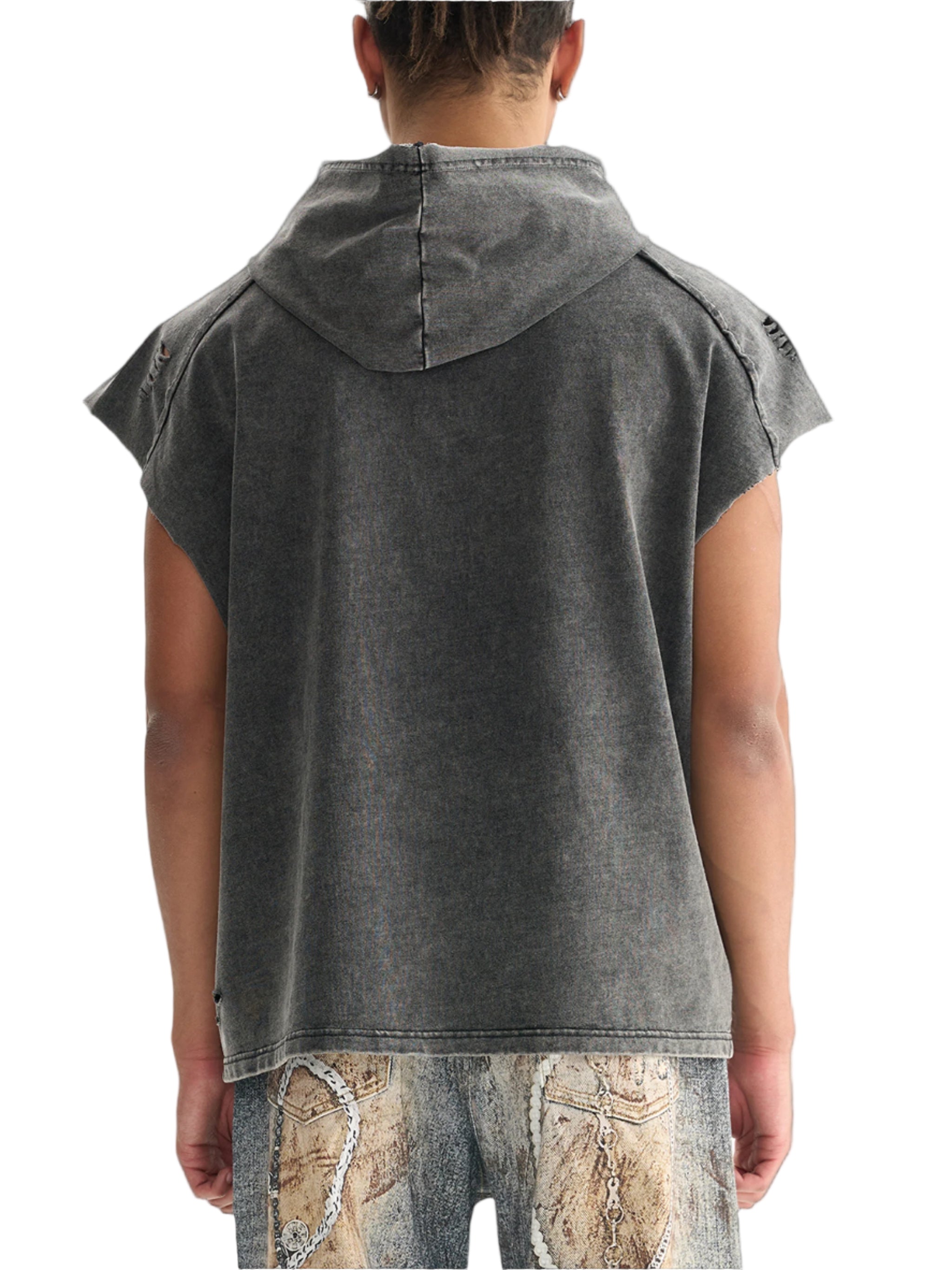 Snow Washed Boxy Hooded Tank
