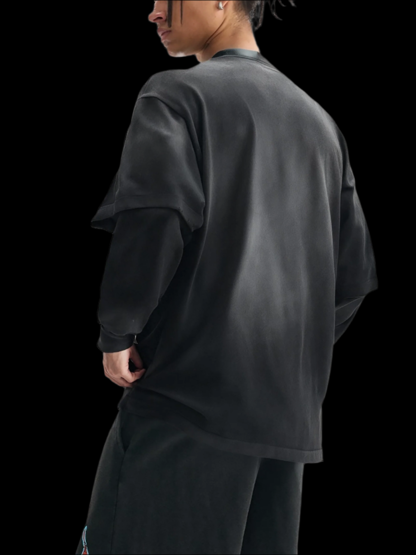 Sunfade Hand Frayed Faux Two Piece T-Shirt