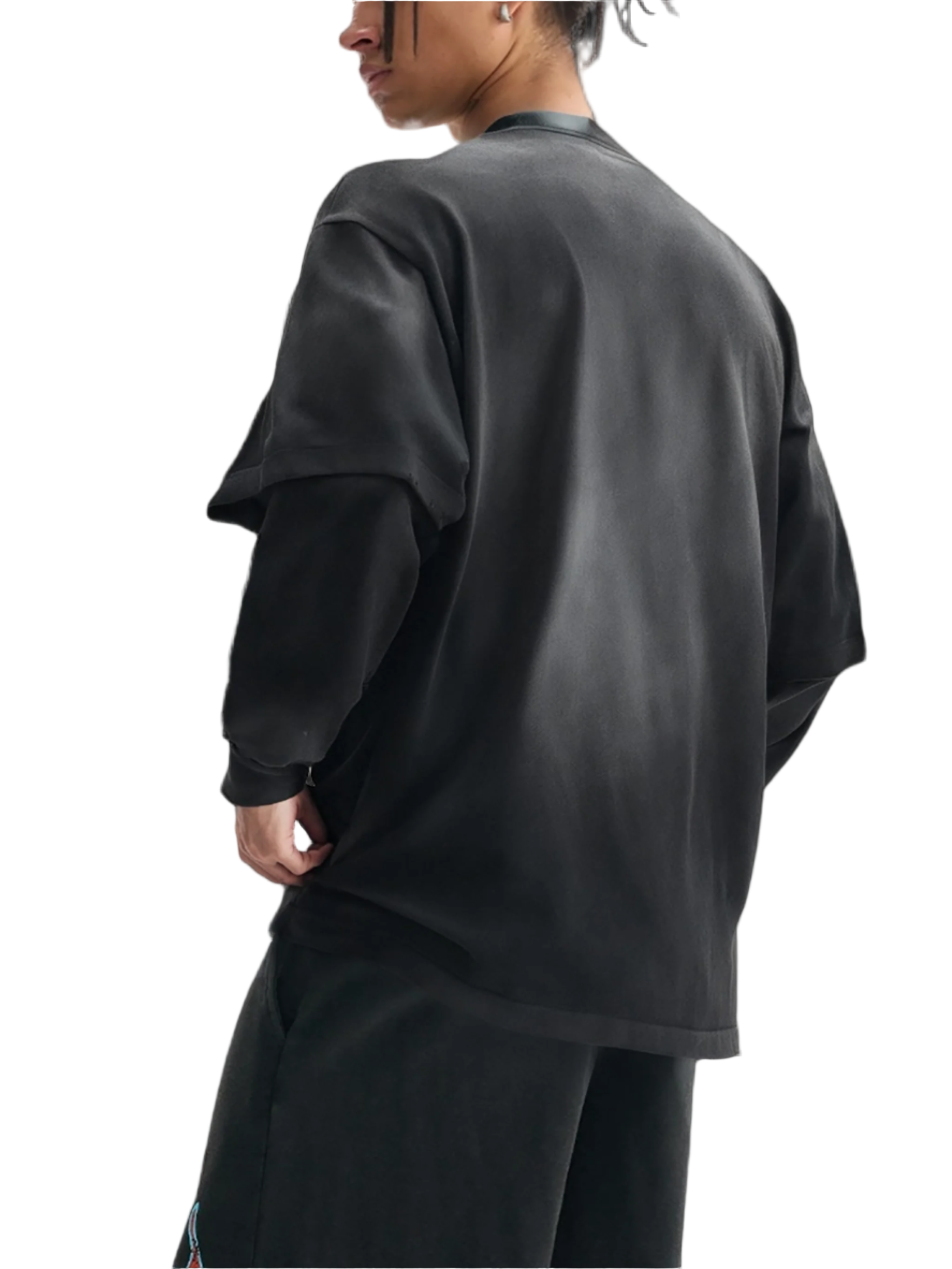 Sunfade Hand Frayed Faux Two Piece T-Shirt