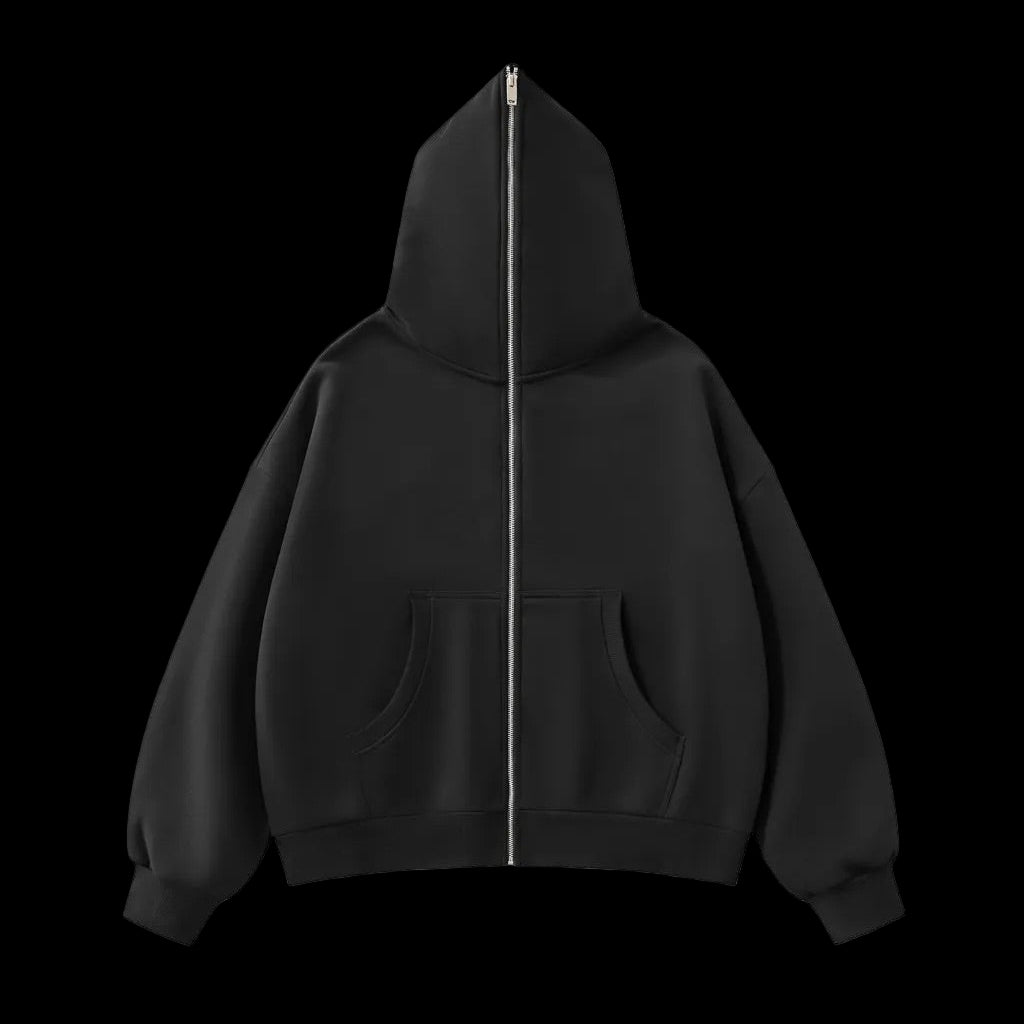 Fleeced Full Zip Boxy Hoodie