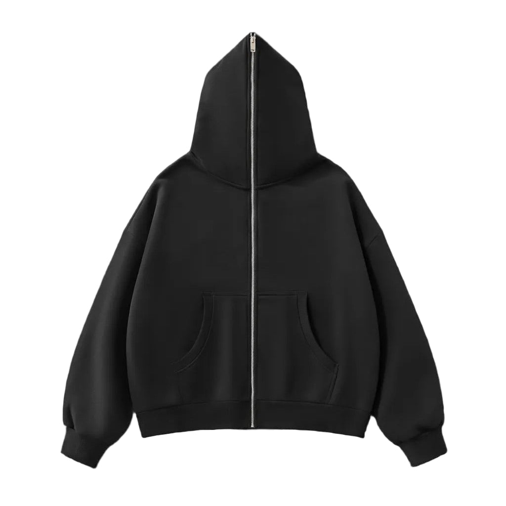 Fleeced Full Zip Boxy Hoodie