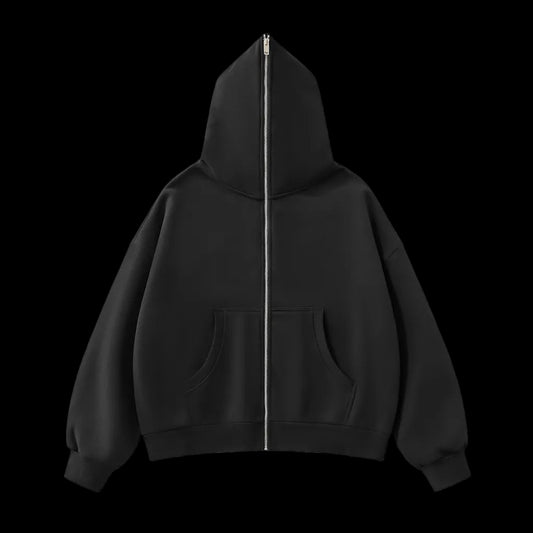 Fleeced Full Zip Boxy Hoodie